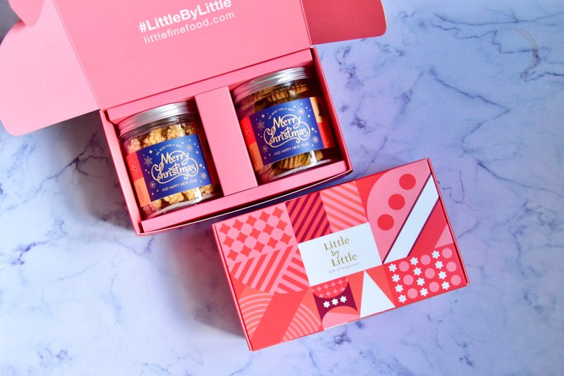 【耶誕節】大福禮盒 ft. 手工曲奇 - 手工餅乾 - 新鮮食材 粉紅色