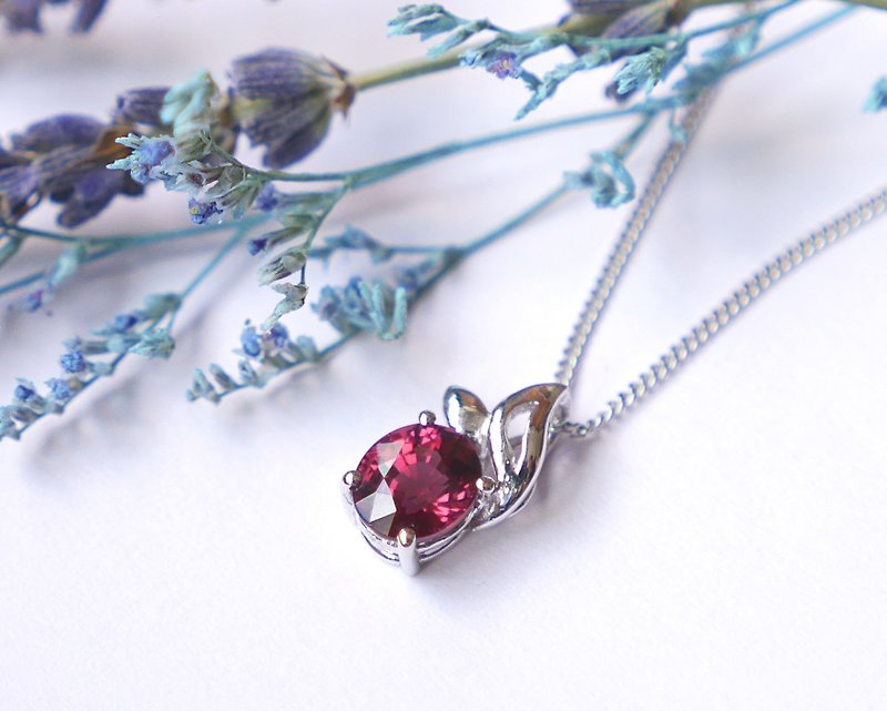 Gemstone Purple-Red Garnet Necklace【Video】 - Necklaces - Gemstone Red