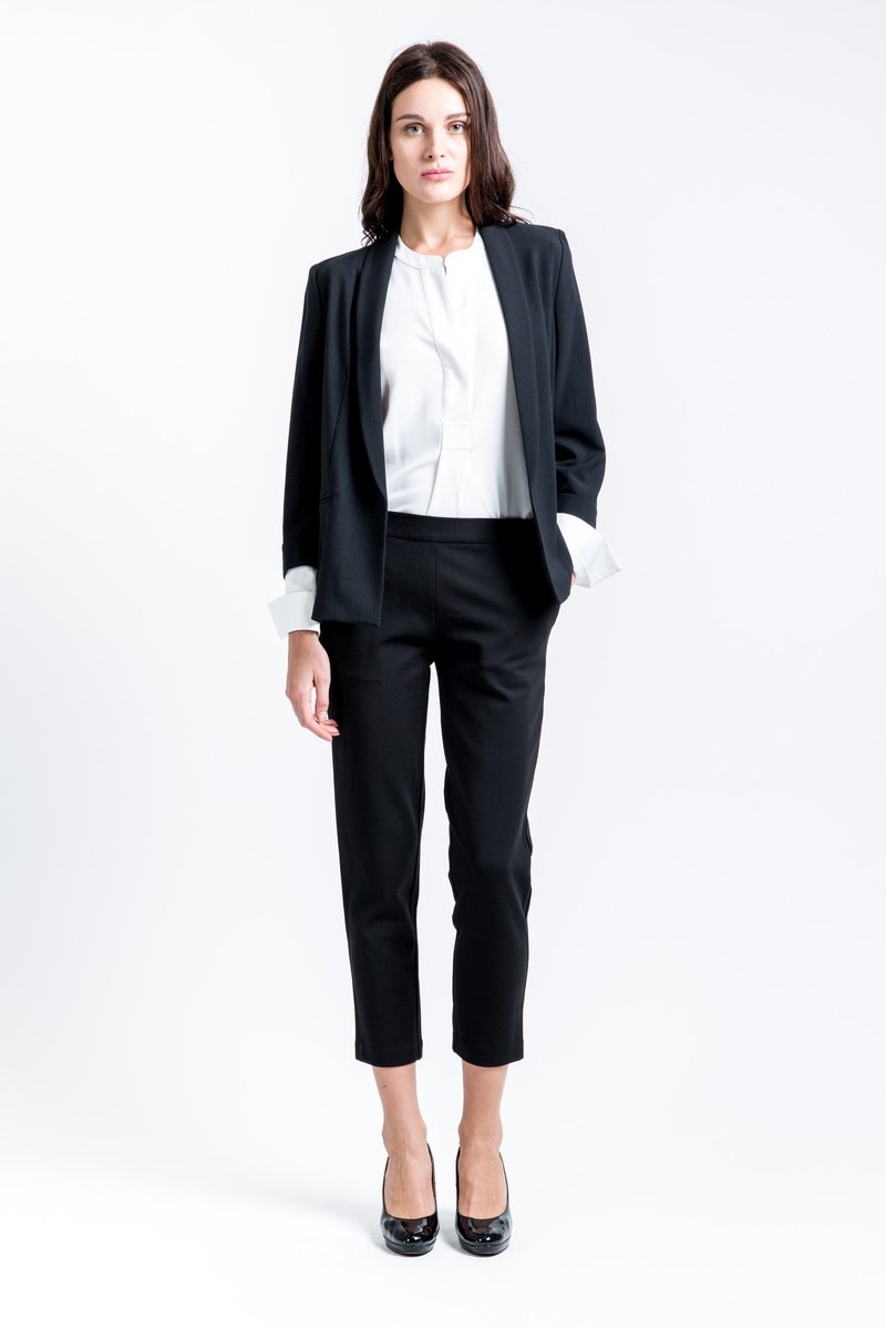MAXI STRETCH PANTS - CLASSIC BLACK - 女長褲 - 聚酯纖維 黑色
