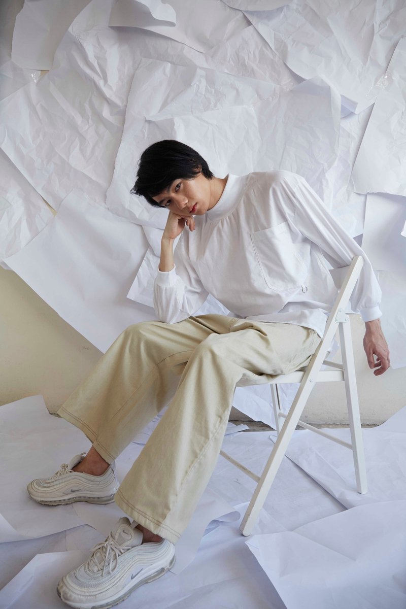 Turtleneck shirt (White) - Men's Shirts - Cotton & Hemp White