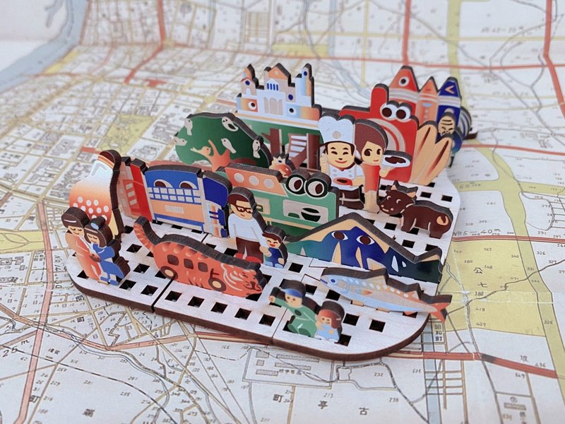 OPEN City-玩轉宜蘭扭蛋-大全套第一彈(共6款) - 擺飾/家飾品 - 木頭 