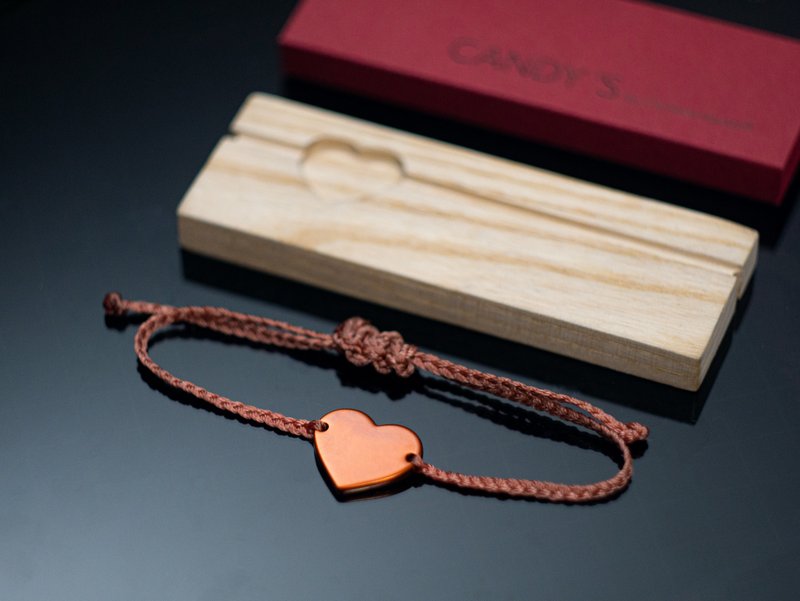 定制心形手鍊，名字手鍊，With my logo, Bracelet with ceramic - 手鍊/手環 - 鋁合金 橘色