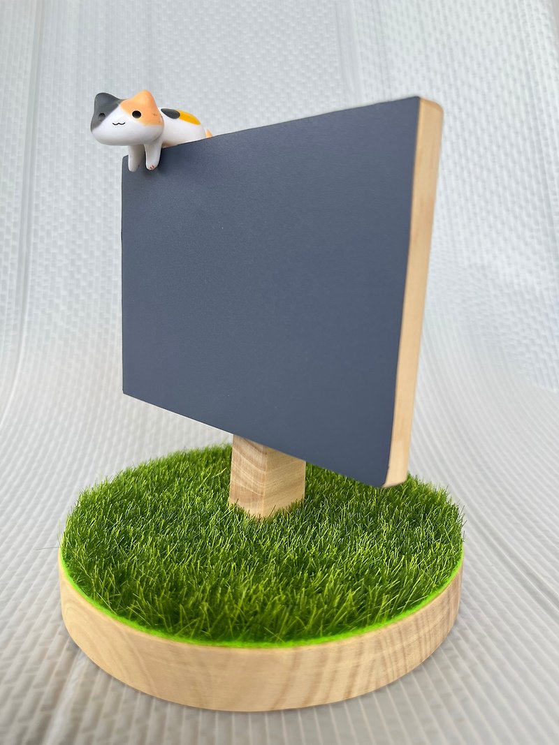 Handmade-Cat shaped magnet panel handwritten message board - กระดาษโน้ต - ไม้ 