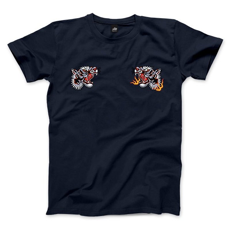 Tiger Fist - dark blue - neutral T-Shirt - เสื้อยืดผู้ชาย - ผ้าฝ้าย/ผ้าลินิน 