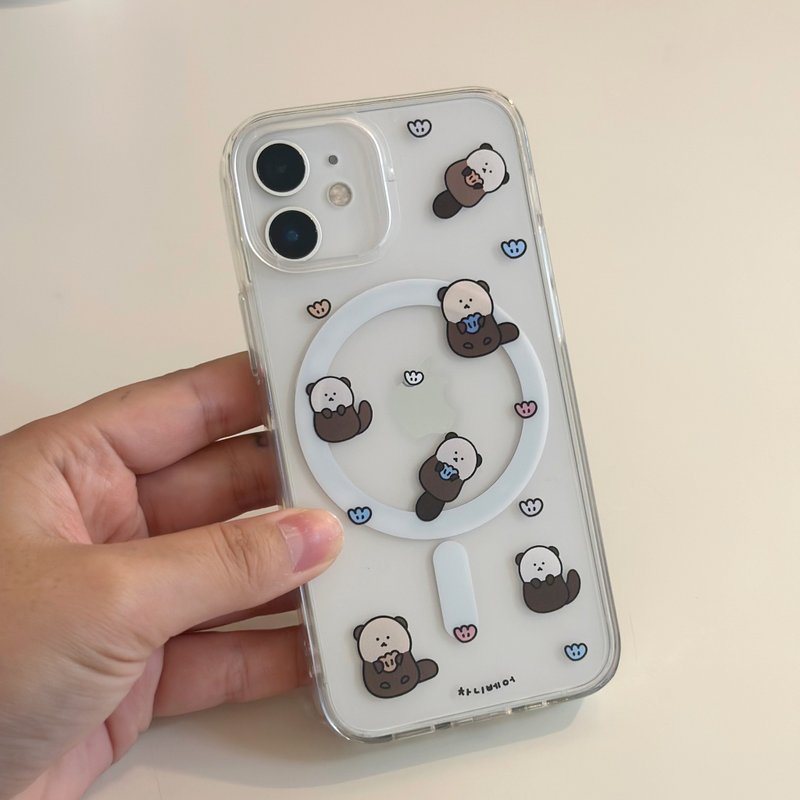 (Mag safe) Together Sea otter phonecase - 手機殼/手機套 - 塑膠 藍色