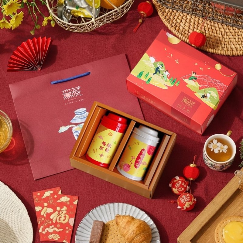 P2【無藏】新年チャリティギフト 日月潭紅茶ティーバッグ5個入り高缶2缶セット（赤箱） - ティーバッグ・茶葉 - 食材 多色