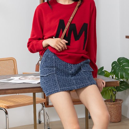 MEDUSA LADY 【MEDUSA】紋理牛仔短褲裙(M-XL) | 女短褲 短裙 牛仔短裙