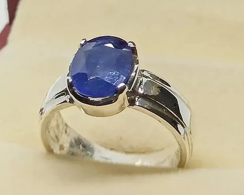 gemsjewelrings Natural Royal Deep Blue Sapphire Mens Ring Sterling Silver 925 Handmade Blue men
