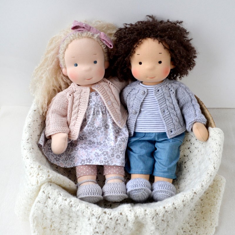 CUSTOM Waldorf  Doll 15 inch (38 cm) tall. - Kids' Toys - Eco-Friendly Materials Multicolor