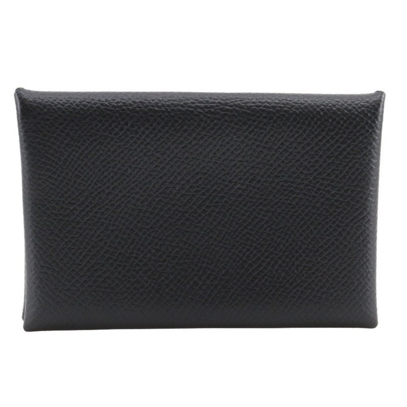 【日本直送】エルメス HERMES カルヴィ カードケース ヴォーエプソン 黒 D ユニセックス【中古】 - 名片夾/名片盒 - 真皮 黑色