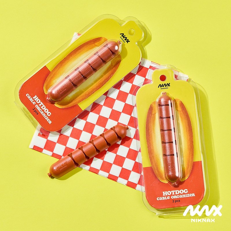 ホットドッグ ケーブル オーガナイザー | Niknax | ケーブル オーガナイザー (2 個) - スマホアクセサリー - プラスチック オレンジ