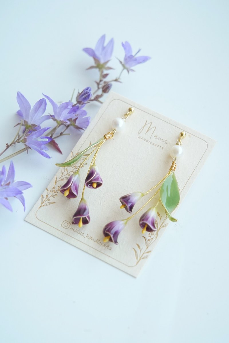 Calla Lily• Purple-Handmade resin earrings jewelry gift - Earrings & Clip-ons - Resin Purple