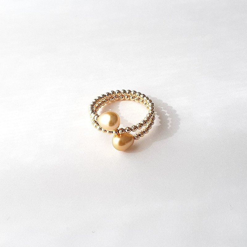 K18G Poppy Ring White Pearl Keshi Pearl Pearl Ring White Pearl Adjustable Size Pearl Ring Pearl Ring 진주반지 - แหวนทั่วไป - ไข่มุก 