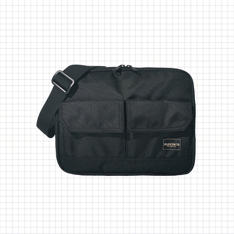 BJ2 double-layer fully open side backpack BJ2-1074-A-BK [Taiwan original bag brand] - กระเป๋าแมสเซนเจอร์ - ไนลอน สีดำ