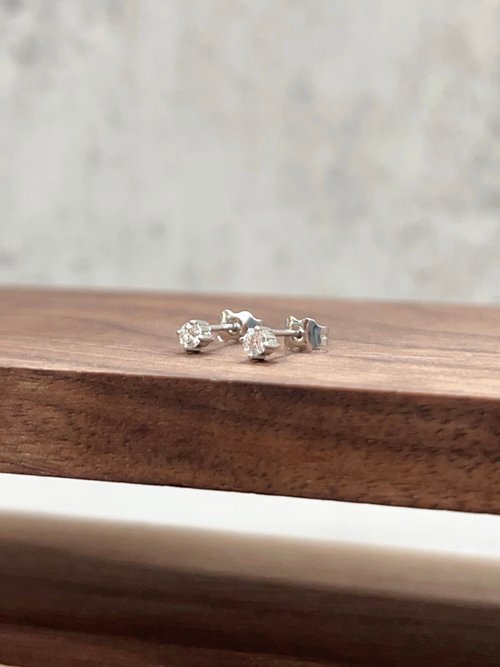 Juno Jewelry 嘉龍珠寶 天然鑽石耳環 天然南非鑽石 白K金 18K K750