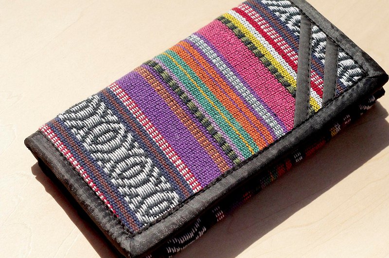 Woven canvas wallet / ethnic coin purse / wallet-tropical bright colors - กระเป๋าสตางค์ - วัสดุอื่นๆ หลากหลายสี