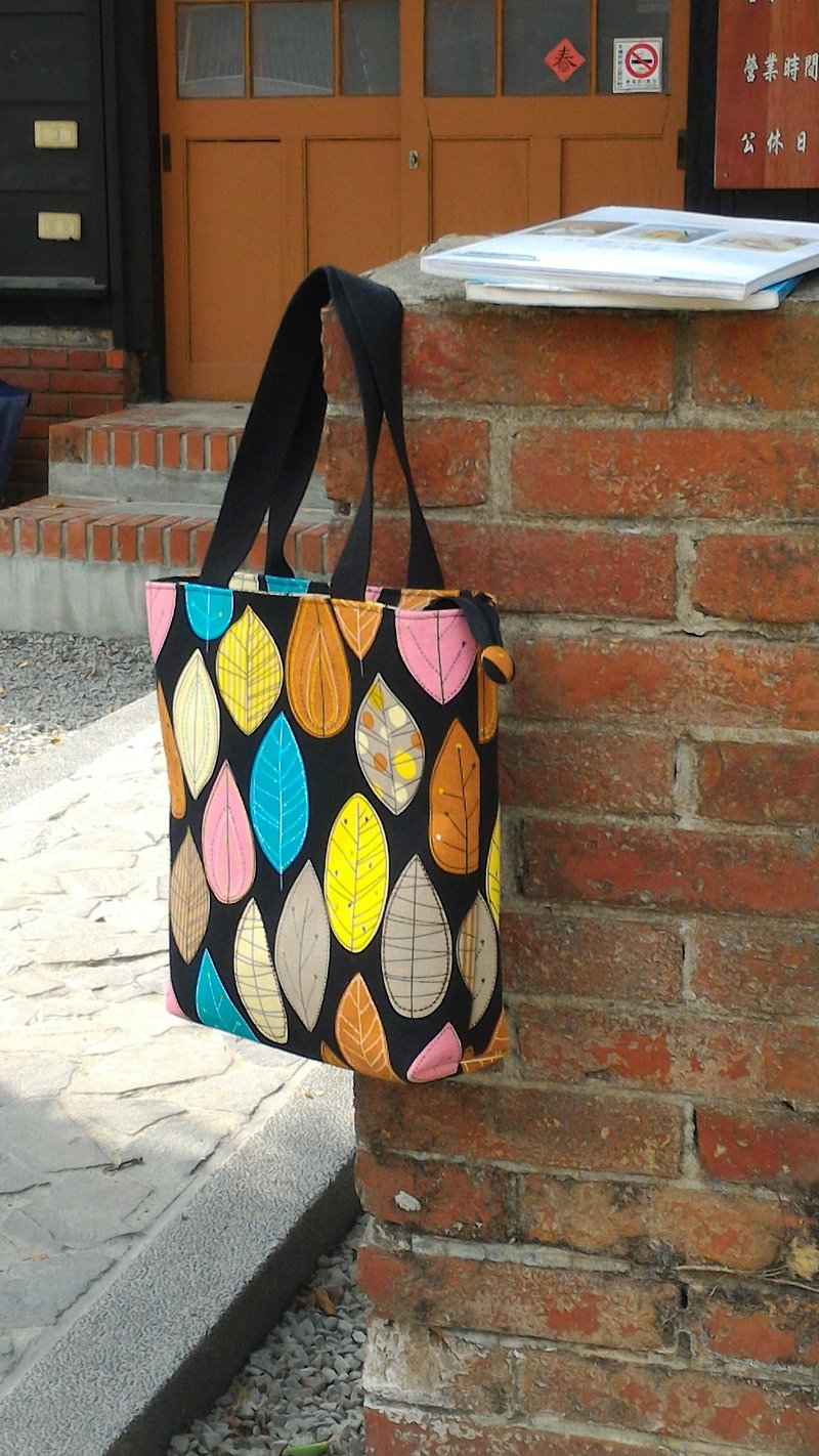 Leaf color zipper bag (portable, shoulder) - กระเป๋าถือ - ผ้าฝ้าย/ผ้าลินิน 