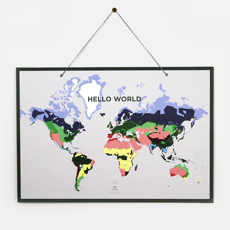 | PAPIER TIGRE | WORLD MAP Eco-friendly recycled cardboard map - โปสเตอร์ - กระดาษ หลากหลายสี