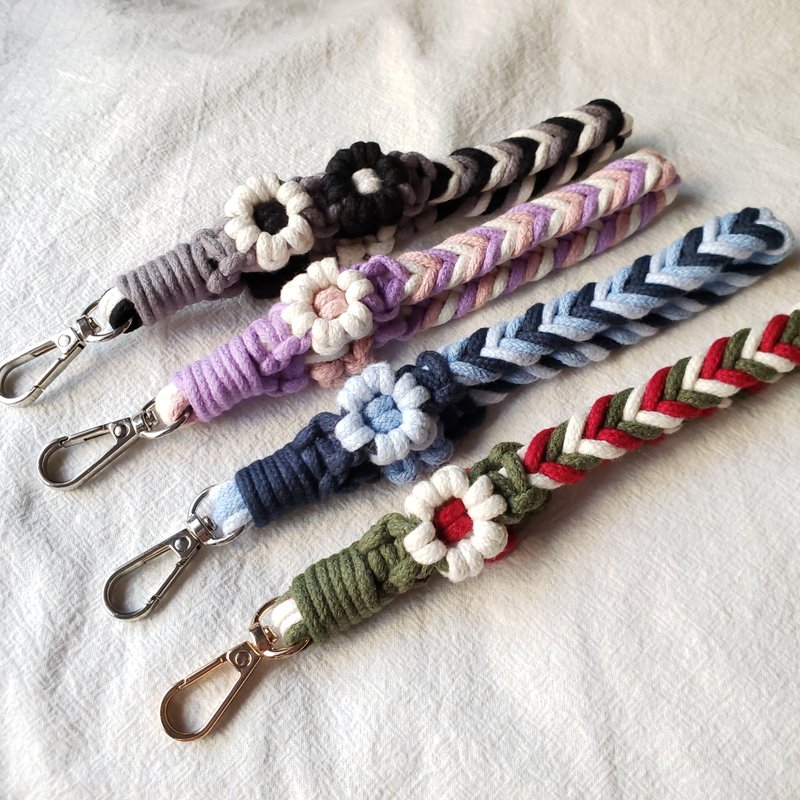 French braided mobile phone lanyard wrist rope - Lanyards & Straps - Cotton & Hemp Multicolor