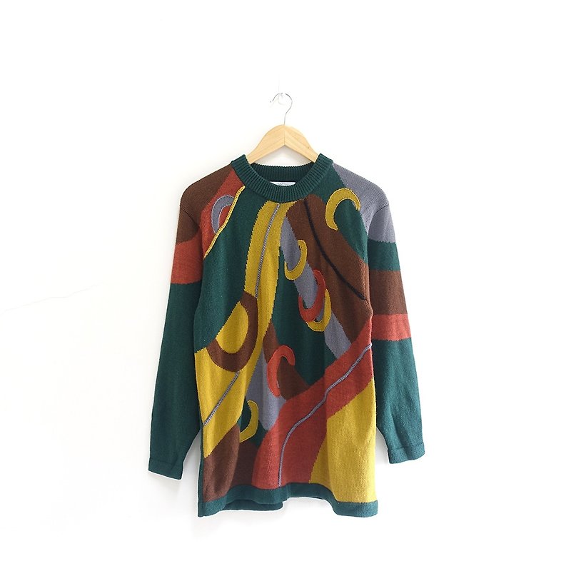 │Slowly | Moon - Vintage sweater │vintage. Vintage. Art. Made in Japan - สเวตเตอร์ผู้ชาย - ขนแกะ หลากหลายสี