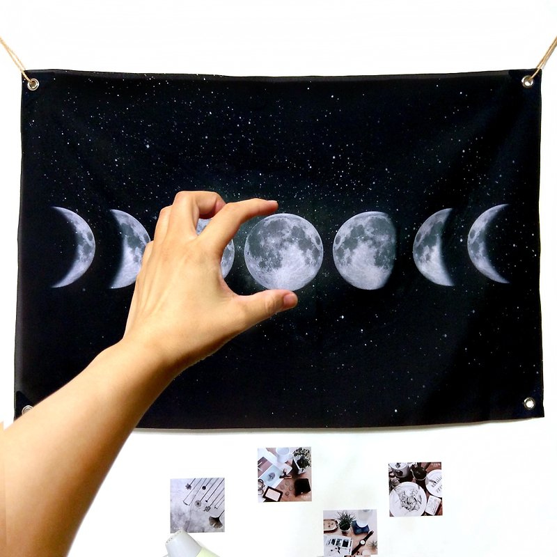 Hanging fabric backdrop picks a moon for you - โปสเตอร์ - วัสดุอื่นๆ สีดำ