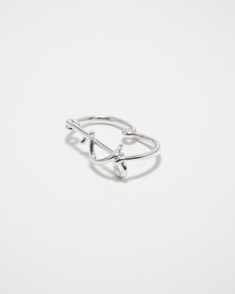 大別針雙指戒 純銀戒 - 戒指 - 純銀 銀色