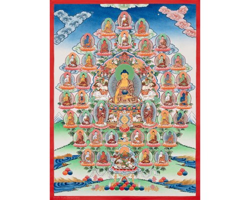 唐卡佛像 神聖35尊佛像唐卡靈性藝術Boudha Stupa Thanka Centre｜壁貼