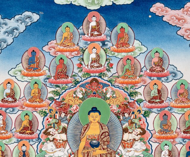 神聖35尊佛像唐卡靈性藝術Boudha Stupa Thanka Centre｜壁貼
