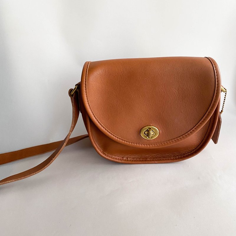 Second-hand Coach│Messenger Bag│Side Bag│Shoulder Bag│Genuine Leather Handbag│Girlfriend Gift│Vintage - กระเป๋าแมสเซนเจอร์ - หนังแท้ สีนำ้ตาล