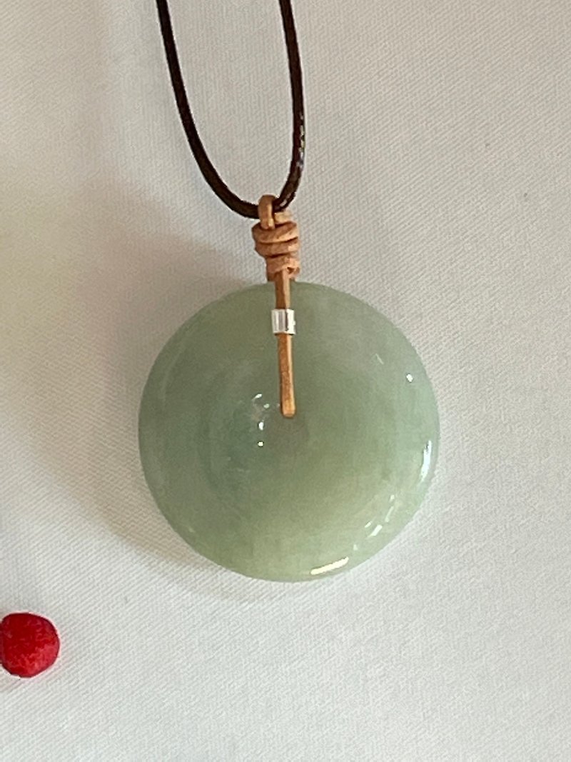 Donut FeiCui Pendant Necklace Burma Jadeite Not Enhanced Natural Type A Jadeite - Necklaces - Jade 