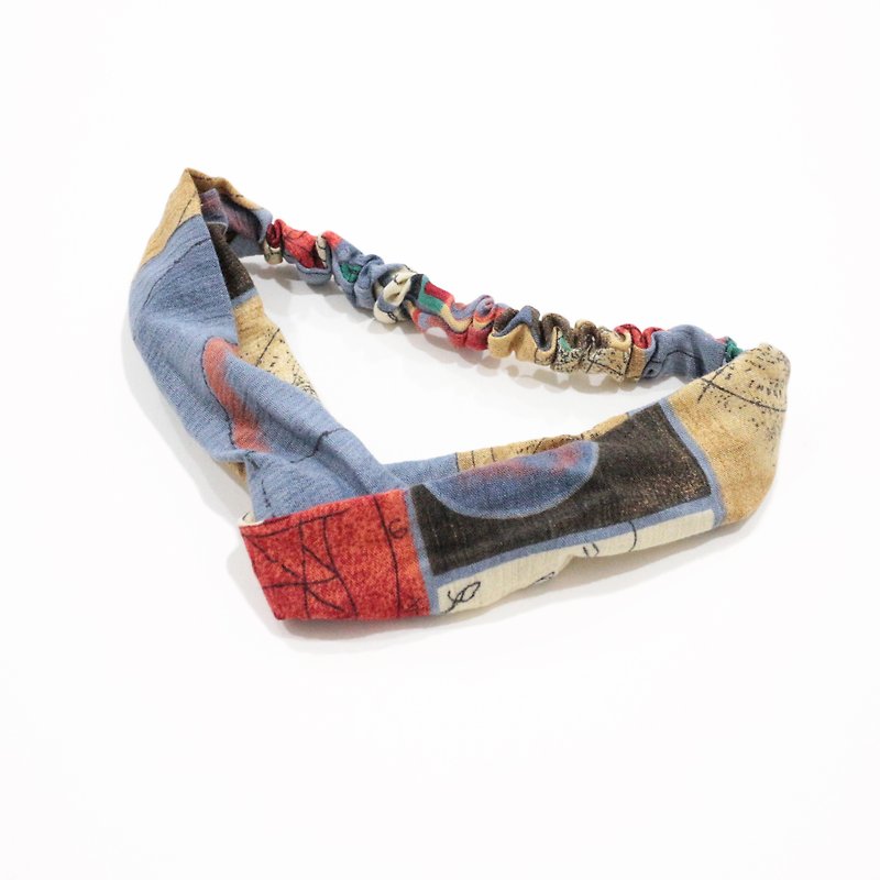 JOJA│ no time to play Wen Qing take the name: Japanese handmade old cloth elastic headband - เครื่องประดับผม - ผ้าฝ้าย/ผ้าลินิน หลากหลายสี