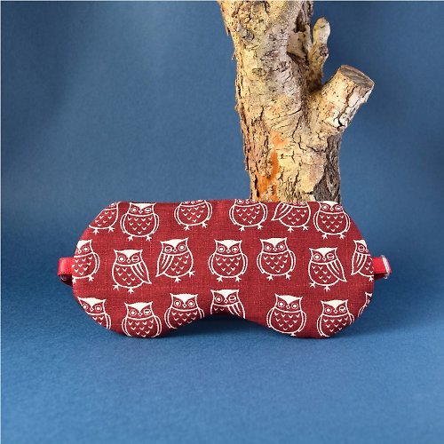 日本眼罩專賣店 upgrand 日本眼罩/貓頭鷹/紅色/免費禮品包裝