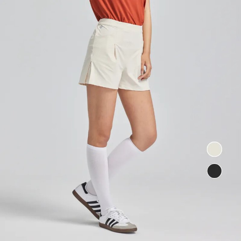 撥水カジュアルテーラードショーツ(4方向ストレッチ・撥水加工) - ショートパンツ レディース - その他の素材 ホワイト