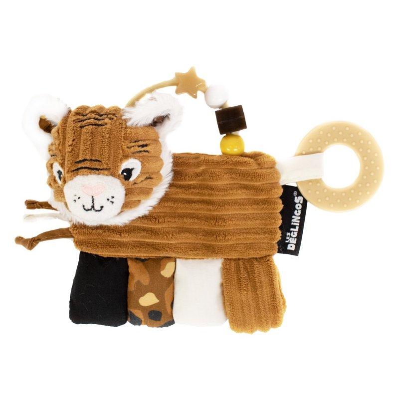 France Les Deglingos-Multi-functional Soothing Bite Towel (Tiger/Speekros) - Kids' Toys - Cotton & Hemp 