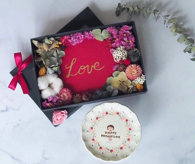 (Spot a group) Mother's Day gift set of limited edition ceramic platter (14 cm faceplate without name section) - เซรามิก - เครื่องลายคราม สีแดง