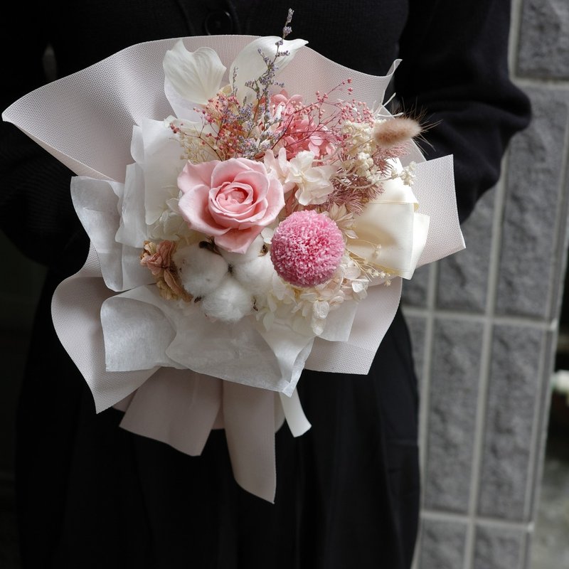 甜美永生花索拉花花束  生日 l 週年 l 情人節 l 慶祝 l 粉色系 - 乾燥花/永生花 - 其他材質 