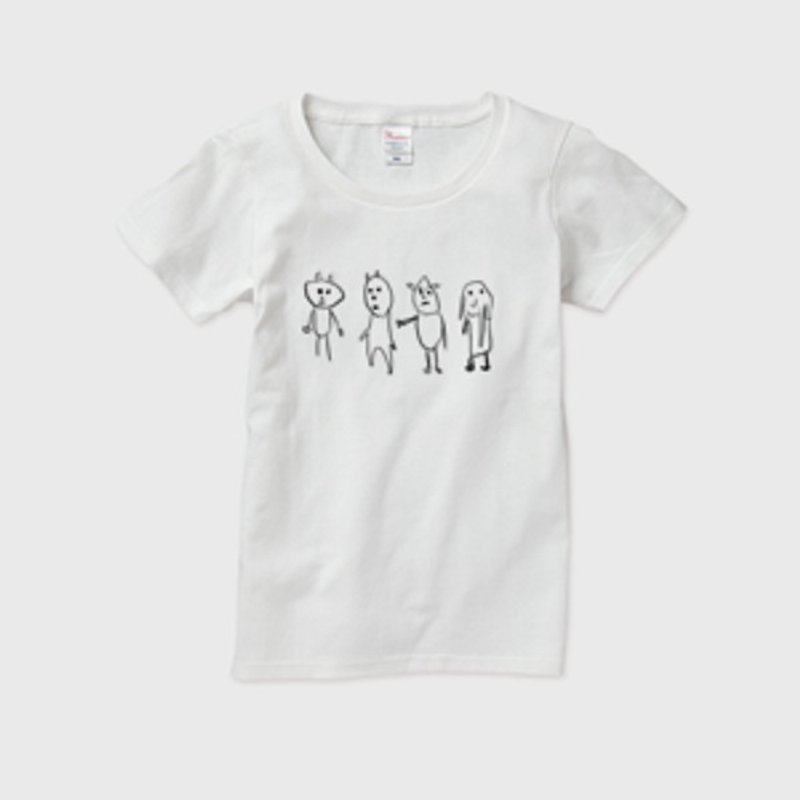 Nakayoshi Animal T-shirt - เสื้อยืดผู้หญิง - ผ้าฝ้าย/ผ้าลินิน ขาว