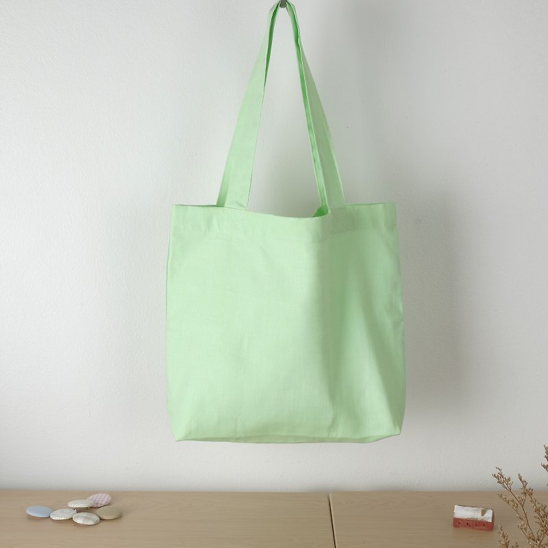 Light Green Linen Tote Bag (Rainbow Series) - Messenger Bags & Sling Bags - Cotton & Hemp Green