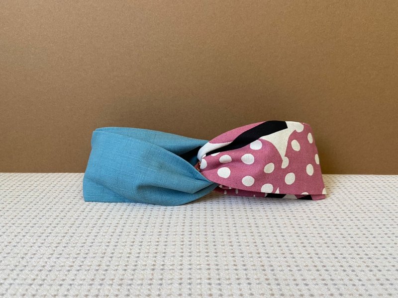 Shuangpin Hairband / Chinese Textbook Volume 2 - Lake Blue - ที่คาดผม - ผ้าฝ้าย/ผ้าลินิน สีน้ำเงิน