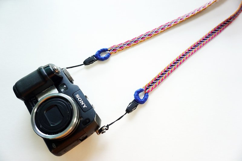 Camera strap bilateral fine hole handmade woven webbing - Camera Straps & Stands - Cotton & Hemp Multicolor