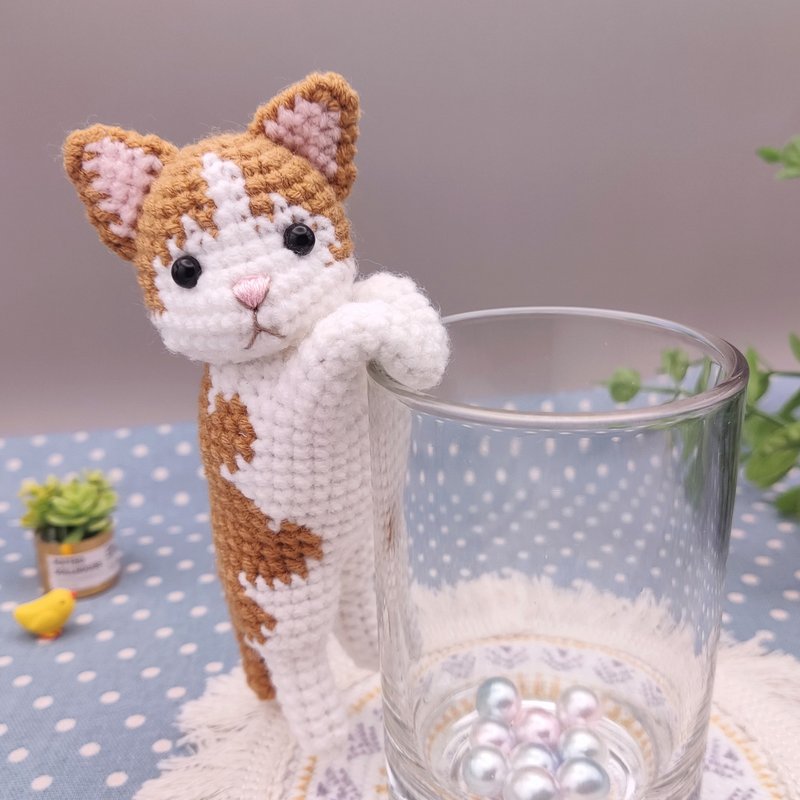 [In Stock] Huggies Baby Orange and White Cat Handmade Crochet Doll - Stuffed Dolls & Figurines - Other Man-Made Fibers Orange