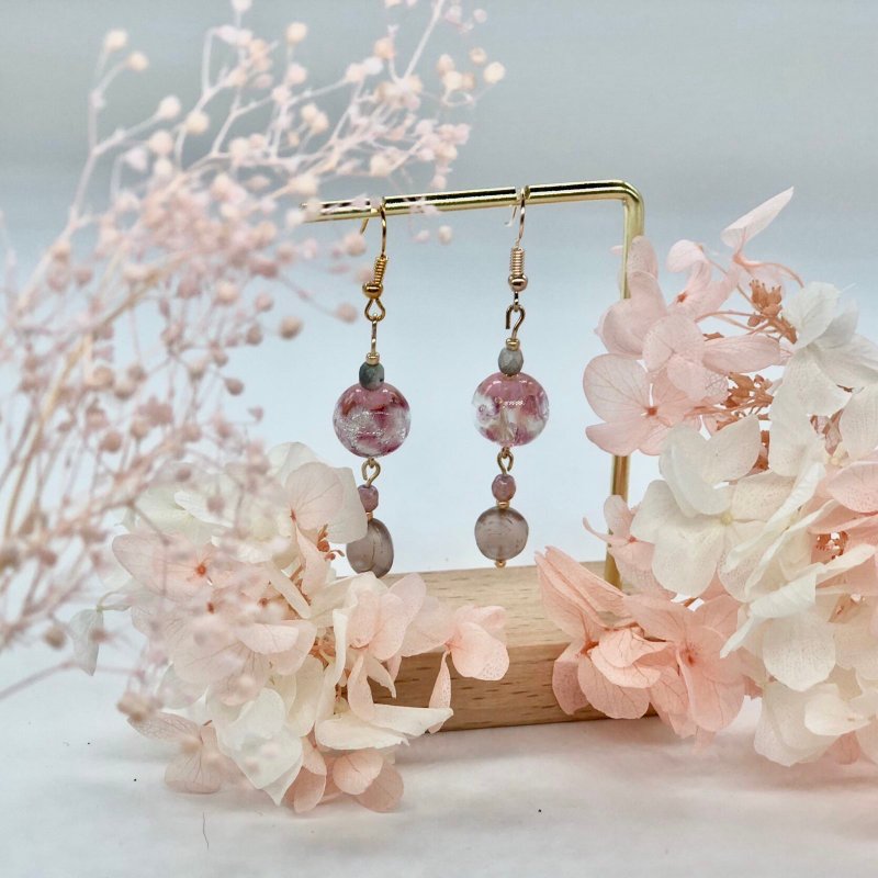 Estelle - Earrings & Clip-ons - Glass Pink