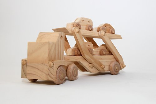 林班道體驗工廠 原木玩具拖板載運車