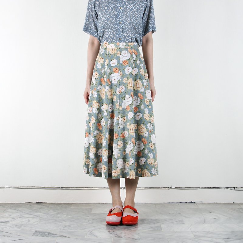 [Egg plant ancient] Hugo garden printing skirt - Skirts - Polyester Multicolor