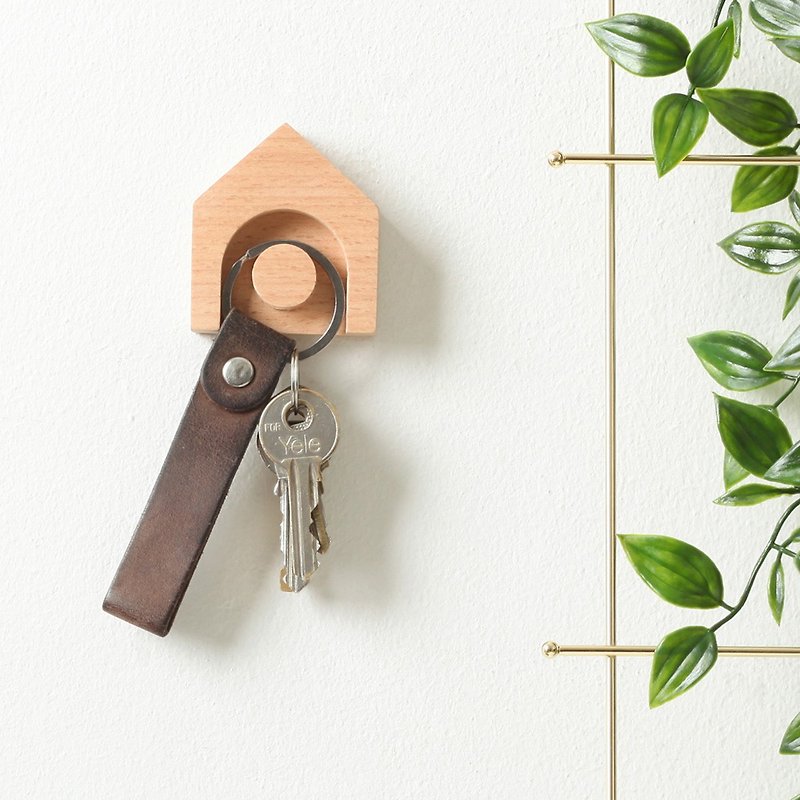 【Handmade】Pana Objects Small House-Keychain - ที่ห้อยกุญแจ - ไม้ สีนำ้ตาล