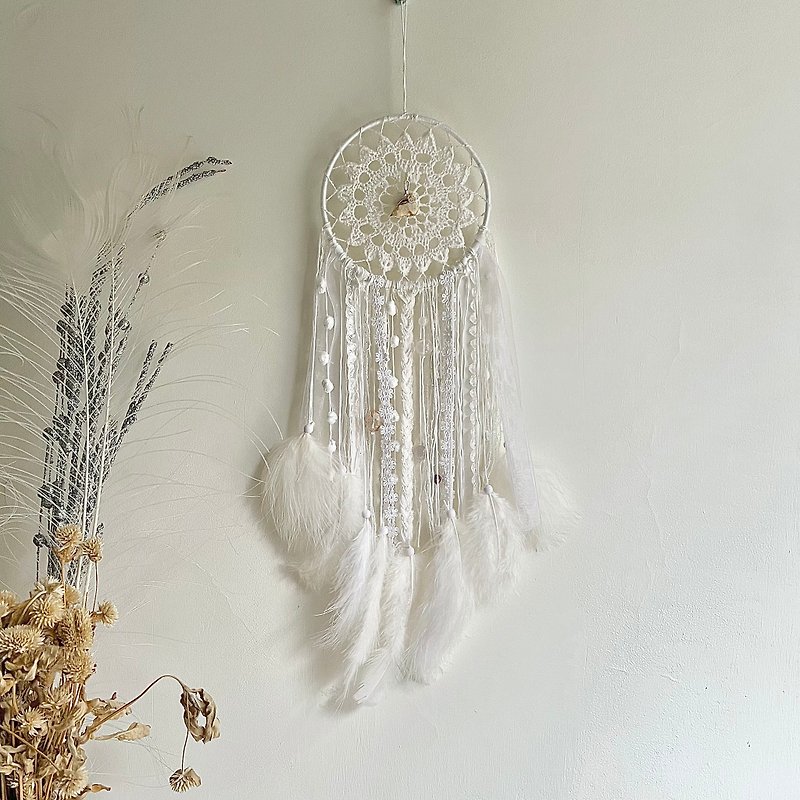 Gentle Joy Wishing Dream Catcher with Soul Message - Items for Display - Wool White