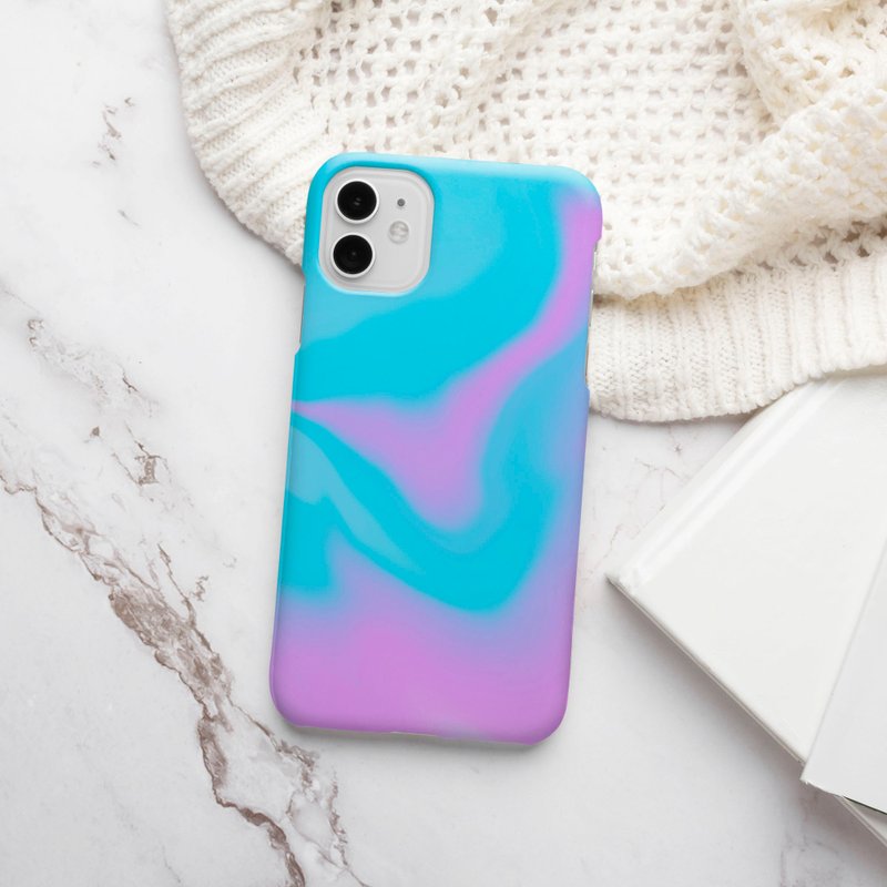 Customized iPhone Matte Case 14 13 Pro Unicorn Liquid 10 10 Pink Blue - Phone Cases - Plastic Multicolor