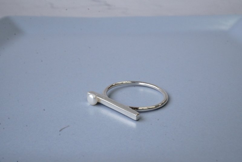 pearl ring 143 - แหวนทั่วไป - โลหะ สีเงิน