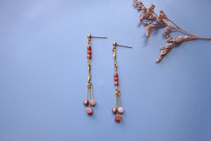 Wind chimes - earring  clip-on earring - Earrings & Clip-ons - Copper & Brass Gold