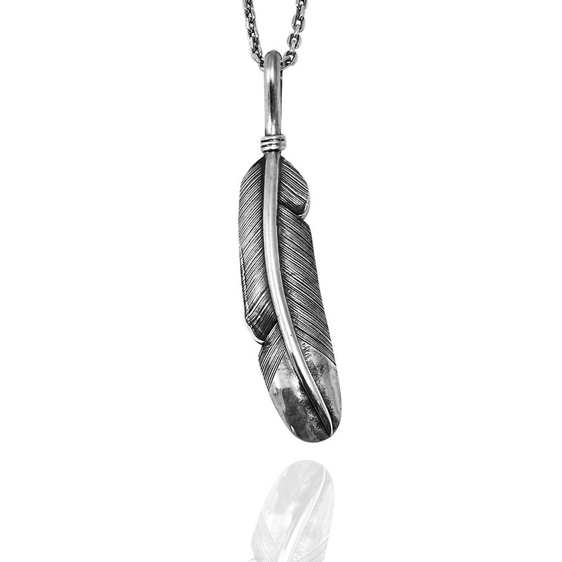 Wings of You (Small/Medium/Large) Sterling Silver Necklace Handmade (Single Price) Indian Feather - Necklaces - Sterling Silver Silver